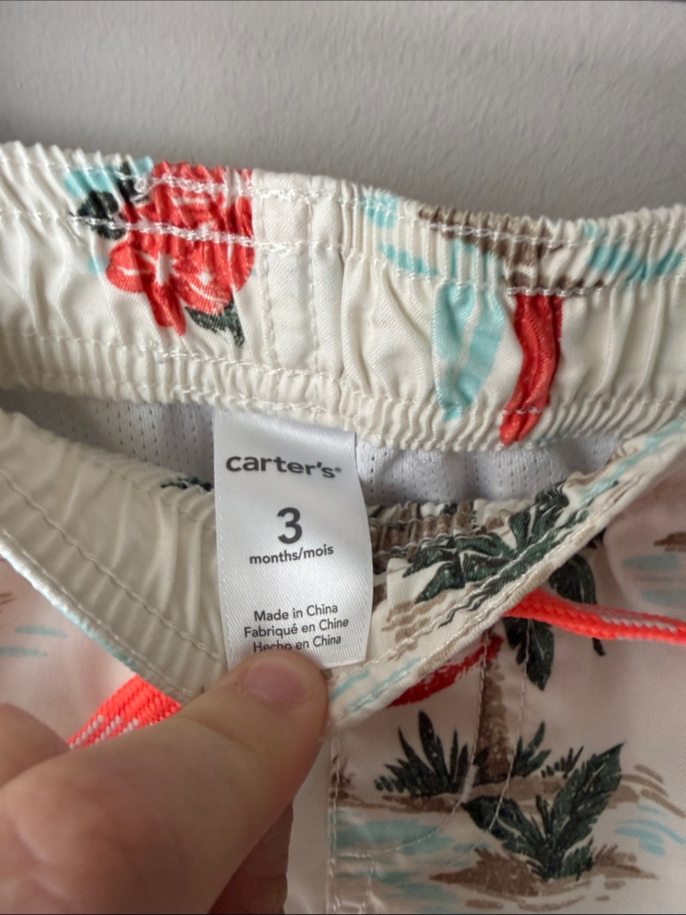 Carter’s Tropical Palm Tree Swim Trunks Baby Boys 3M Hawaiian Beach - Picture 3 of 4